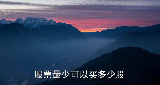 股票最少可以买多少股