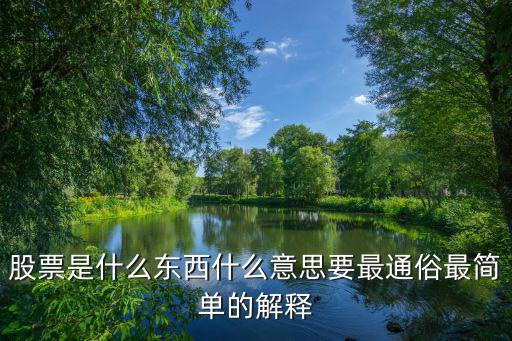 股票是什么东西什么意思要最通俗最简单的解释