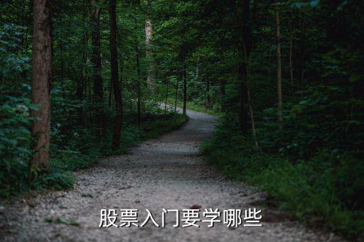 股票入门要学哪些