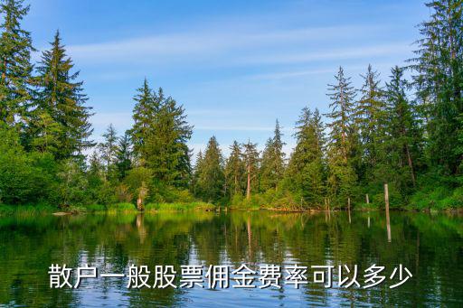散户一般股票佣金费率可以多少