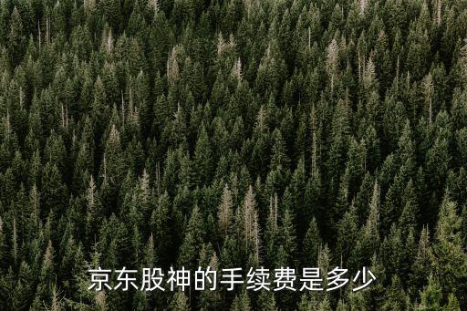 京东股神的手续费是多少