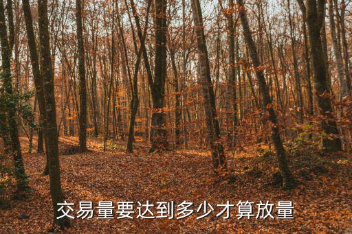 交易量要达到多少才算放量
