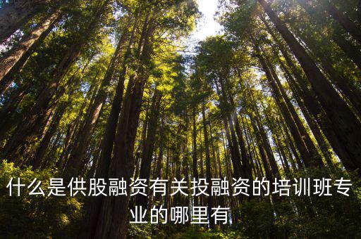 什么是股票实战班，什么是供股融资有关投融资的培训班专业的哪里有