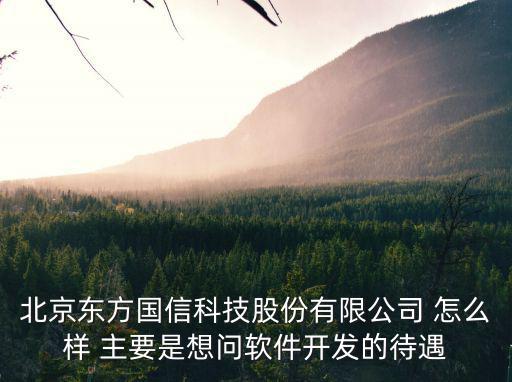 北京东方国信科技股份有限公司 怎么样 主要是想问软件开发的待遇