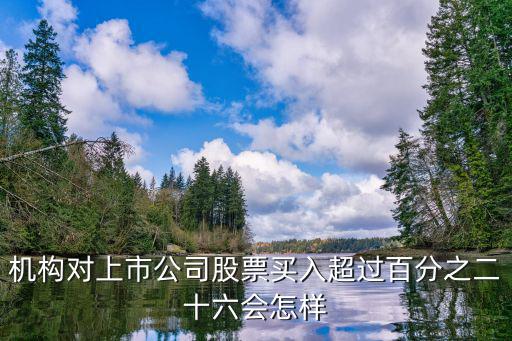 机构对上市公司股票买入超过百分之二十六会怎样