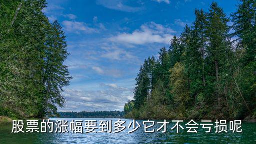 股票的涨幅要到多少它才不会亏损呢