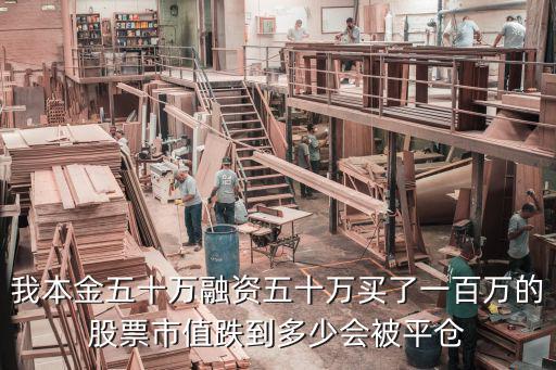 我本金五十万融资五十万买了一百万的股票市值跌到多少会被平仓