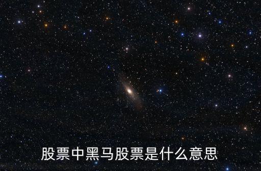 股票中黑马股票是什么意思