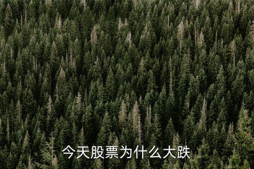 今天股票为什么大跌