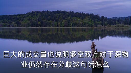 巨大的成交量也说明多空双方对于深物业仍然存在分歧这句话怎么