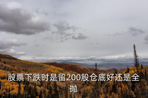 股票可以留多少底，股票下跌时是留200股仓底好还是全抛