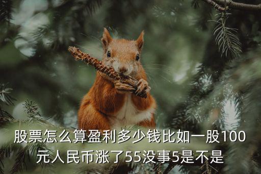 股票怎么算盈利多少钱比如一股100元人民币涨了55没事5是不是