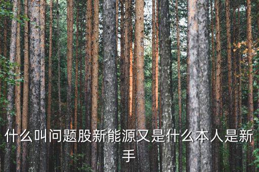 什么叫问题股新能源又是什么本人是新手