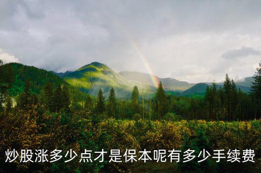 炒股涨多少点才是保本呢有多少手续费