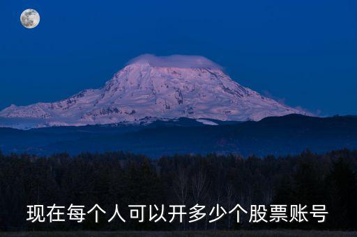 现在每个人可以开多少个股票账号