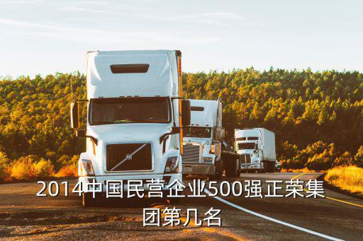 2014中国民营企业500强正荣集团第几名
