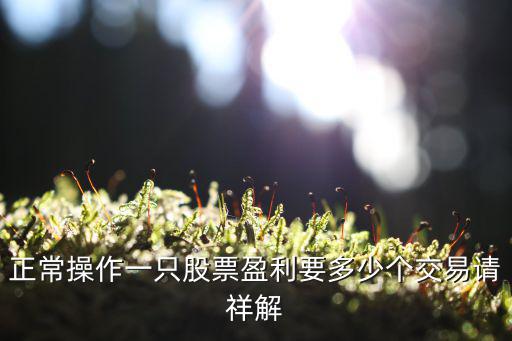 股票盈利多少才能交易，股票收益多少 交易就不亏本