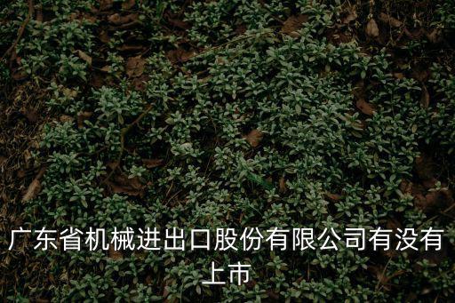 广东省机械进出口股份有限公司有没有上市
