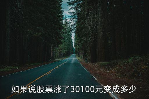 如果说股票涨了30100元变成多少