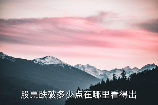 股票跌破多少点在哪里看得出