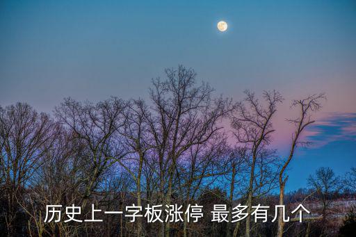 历史上一字板涨停 最多有几个
