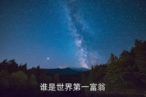 谁是世界第一富翁