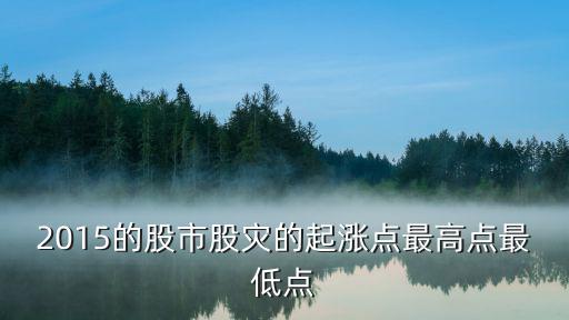 股灾的时候多少股票涨，2015的股市股灾的起涨点最高点最低点
