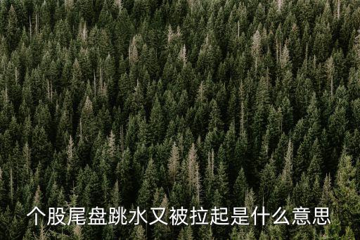 个股尾盘跳水又被拉起是什么意思
