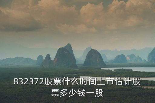 832372股票什么时间上市估计股票多少钱一股