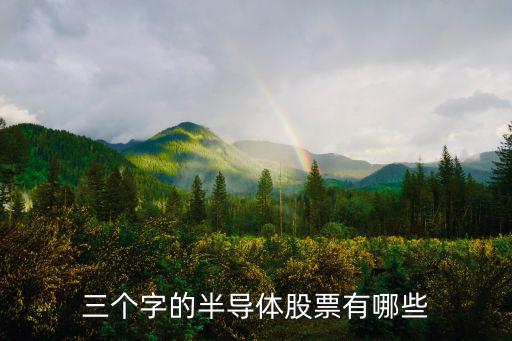 三个字的半导体股票有哪些