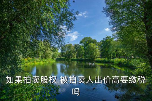 如果拍卖股权 被拍卖人出价高要缴税吗