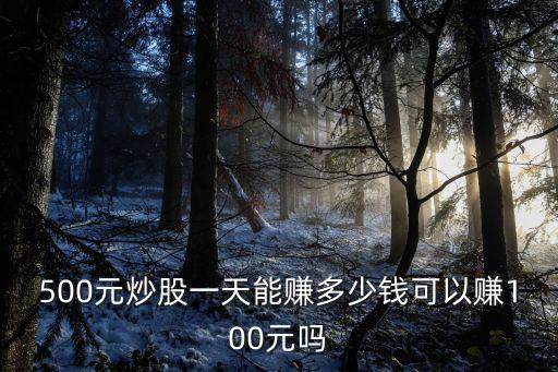 500元炒股一天能赚多少钱可以赚100元吗
