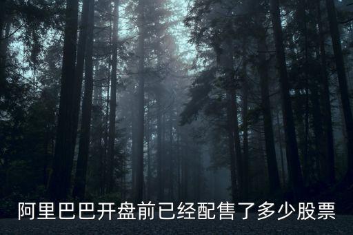 阿里巴巴开盘前已经配售了多少股票