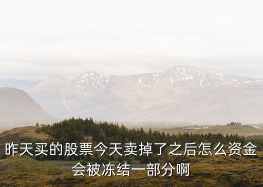 昨天买的股票今天卖掉了之后怎么资金会被冻结一部分啊