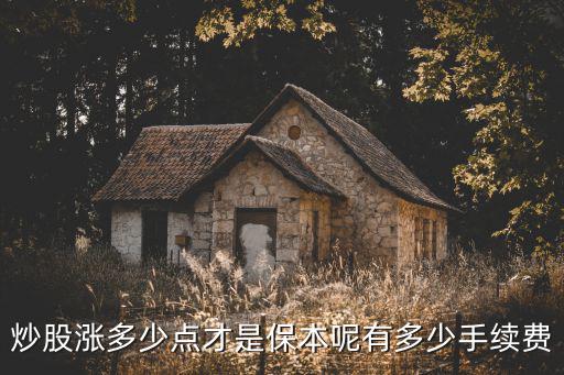 炒股涨多少点才是保本呢有多少手续费