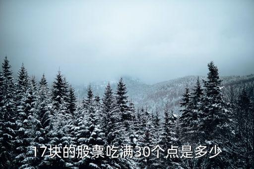 17块的股票吃满30个点是多少