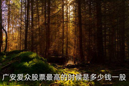 广安爱众股票最高的时候是多少钱一股