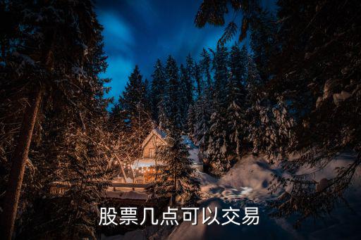 股票几点可以交易