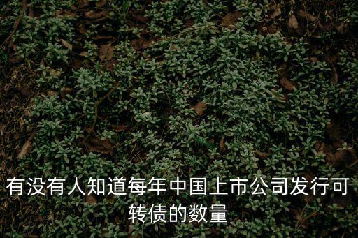 有没有人知道每年中国上市公司发行可转债的数量