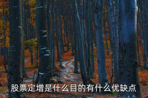 股票定增是什么目的有什么优缺点