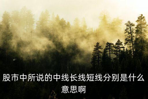 股票中线有什么用，股市中所说的中线长线短线分别是什么意思啊