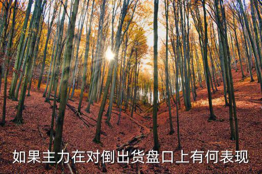 如果主力在对倒出货盘口上有何表现