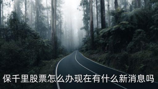保千里股票怎么办现在有什么新消息吗