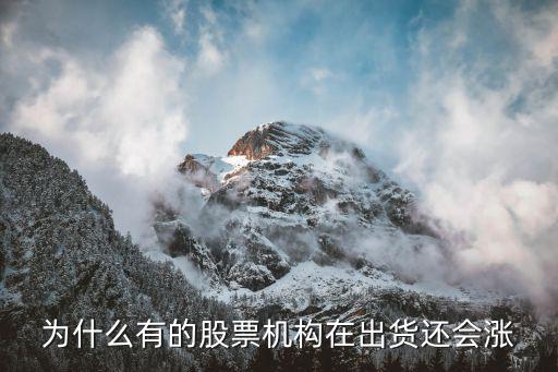 为什么有的股票机构在出货还会涨