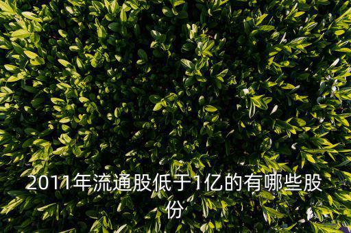 2011年流通股低于1亿的有哪些股份