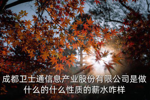 成都卫士通信息产业股份有限公司是做什么的什么性质的薪水咋样