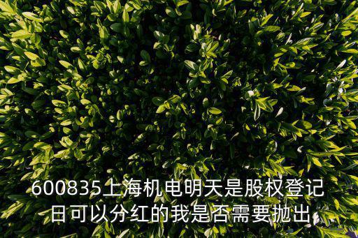 600835上海机电明天是股权登记日可以分红的我是否需要抛出