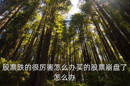 股票跌的很厉害怎么办买的股票崩盘了怎么办