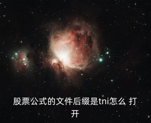 股票公式的文件后缀是tni怎么 打开