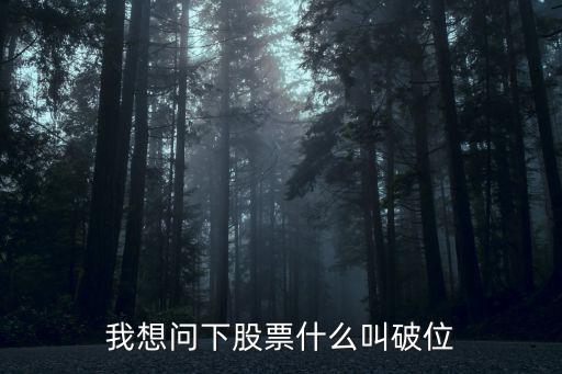 我想问下股票什么叫破位